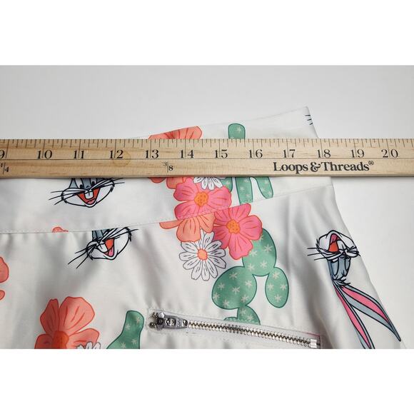 Unique Vintage Women's 1x Looney Tunes Bugs Bunny Cactus Circle Midi Skirt - Picture 6 of 8